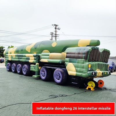 Dongfeng 26 Véhicule de missiles gonflable Jungle Big Flower 1/1 Produit personnalisé Tissu Oxford