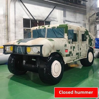 Fausse Simulation d'entraînement sur le terrain à grande échelle Modèle de cible Simulation d'exercice en plein air de la voiture guerrière Hummer Voiture à air fermé Camouflage du désert Aéroport fermé Pompe à air spéciale 800W